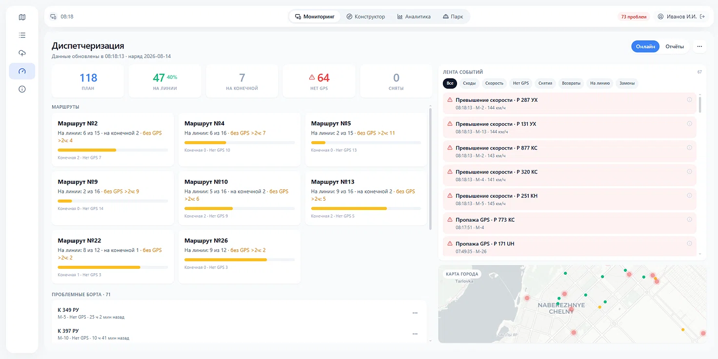 Диспетчерская панель A1 Transport